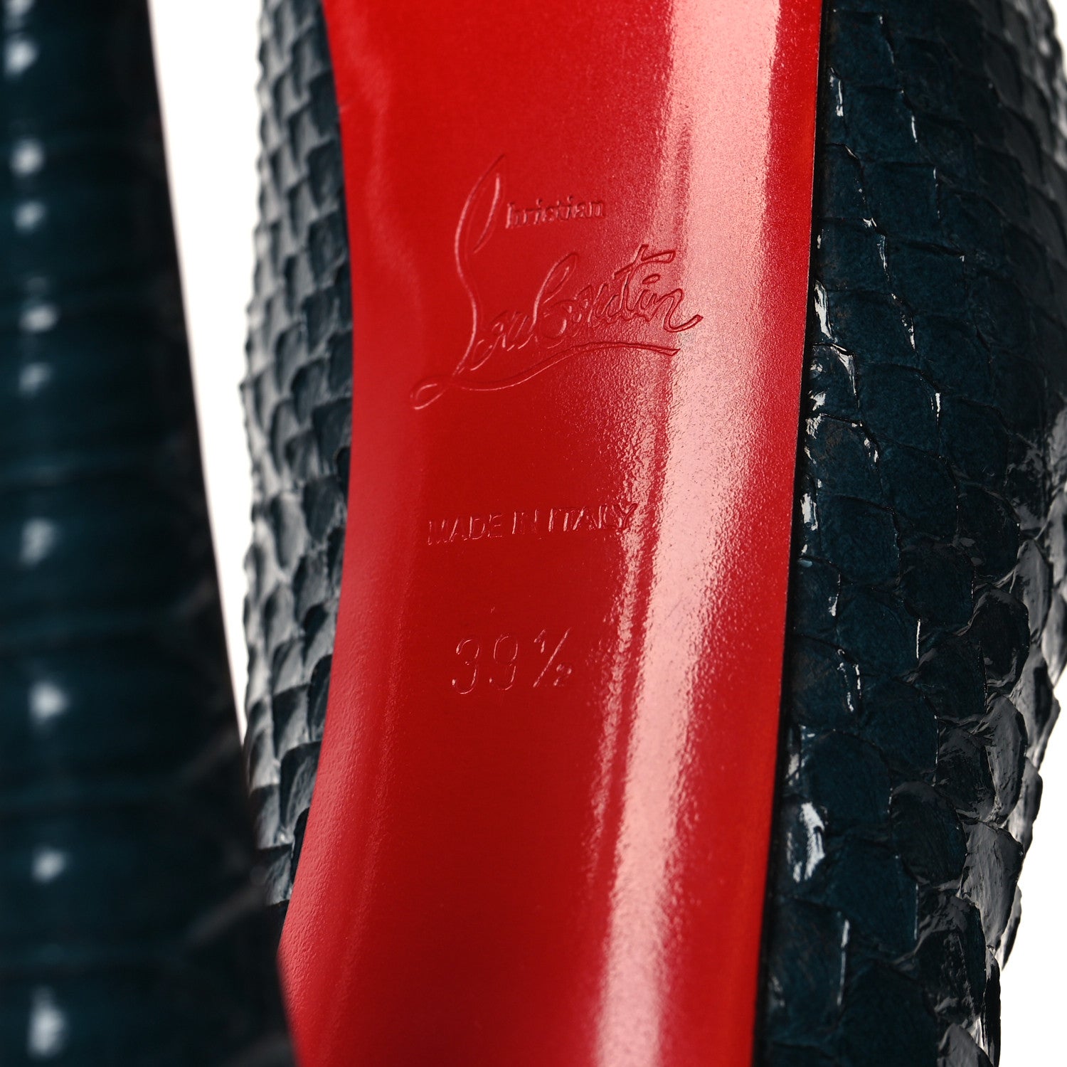 Christian Louboutin Snakeskin Lady Daf 160 Pumps 39.5 Blue Khol 6 of 9