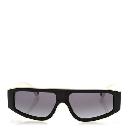 Chanel Acetate Cat Eye Sunglasses 6057 Black White 2 of 9