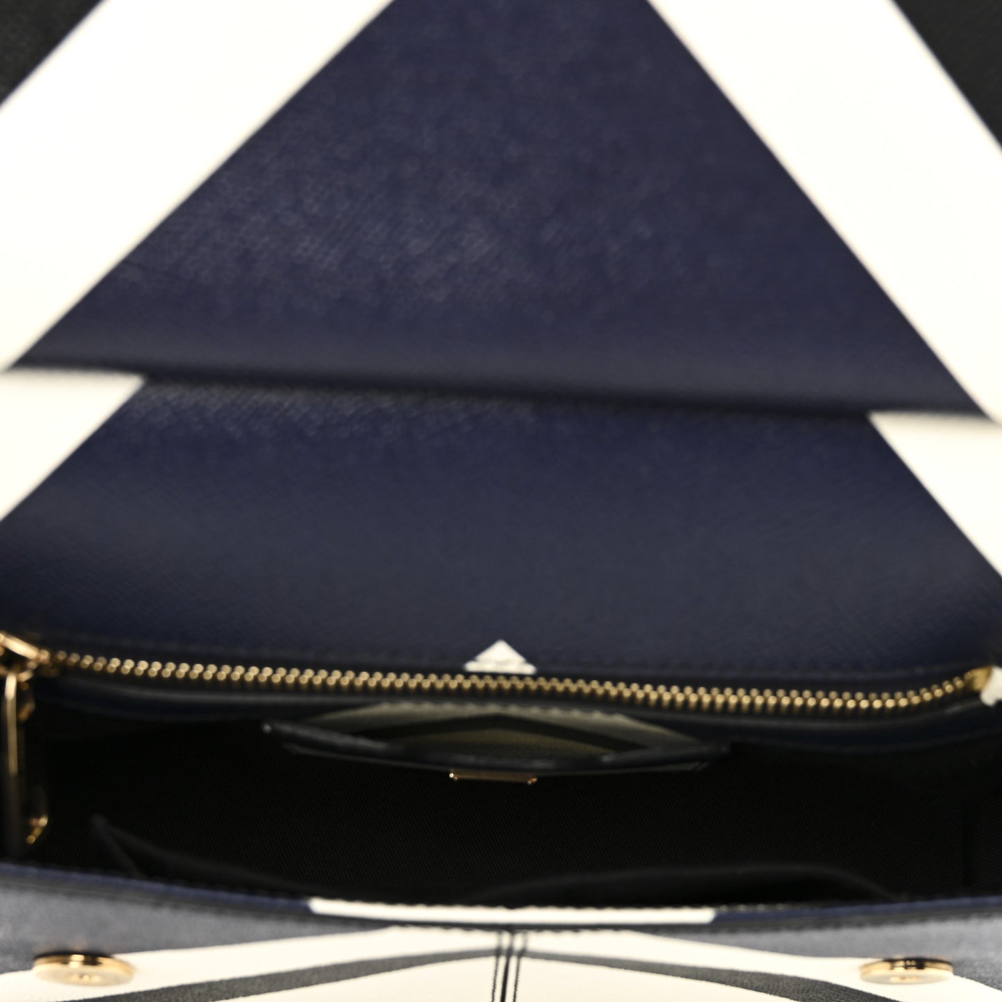 Dauphine Chevron Striped Medium Miss Sicily Satchel Blue