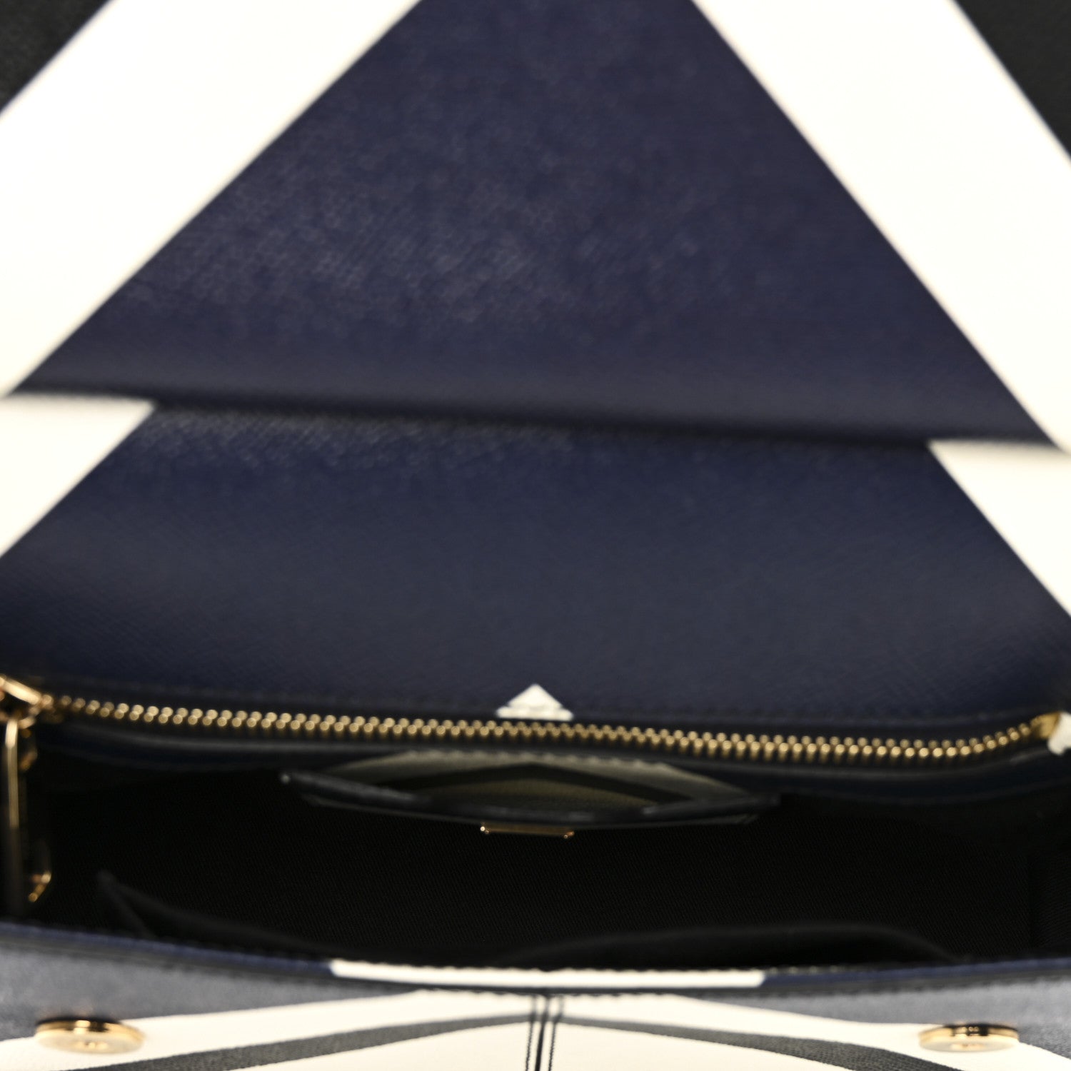 Dolce & Gabbana Dauphine Chevron Striped Medium Miss Sicily Satchel Blue 6 of 10