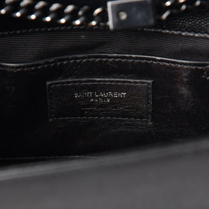 Saint Laurent Grain De Poudre Medium Classic Monogram Kate Satchel Black 6 of 8