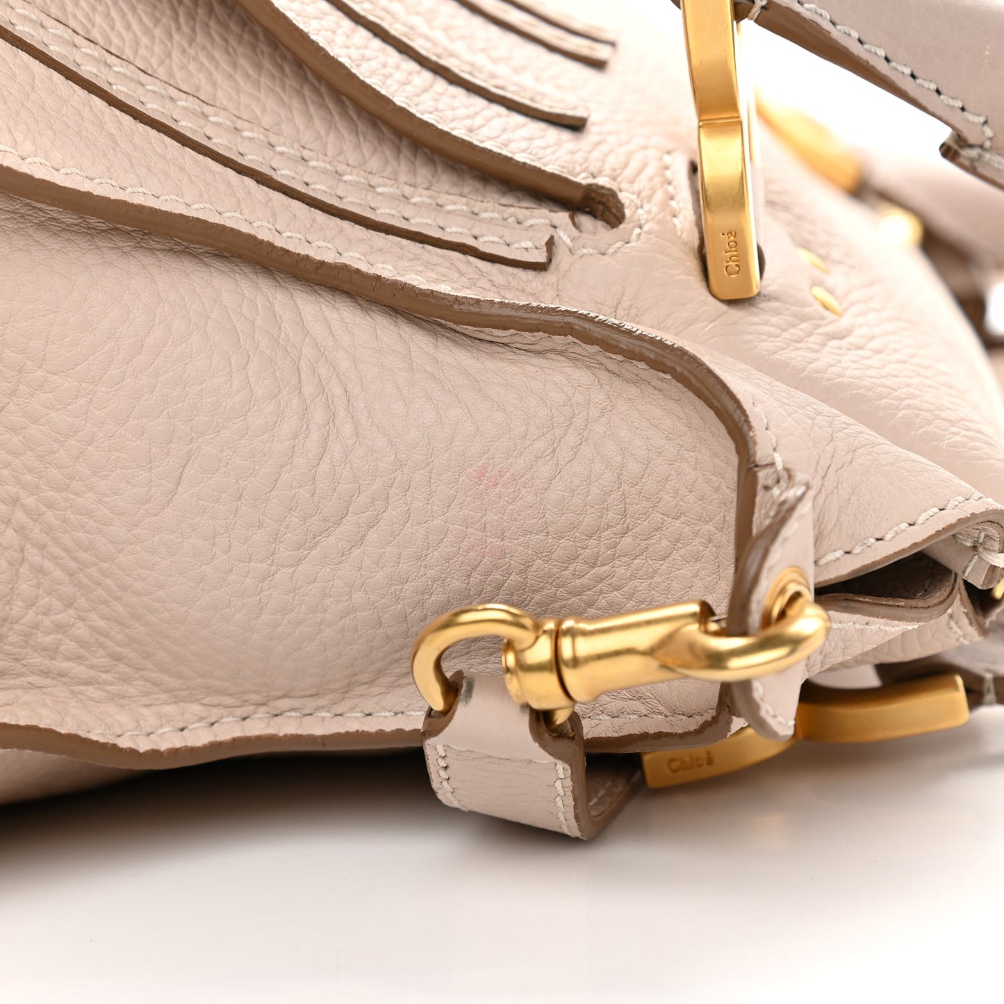 Calfskin Medium Marcie Satchel Powder Beige