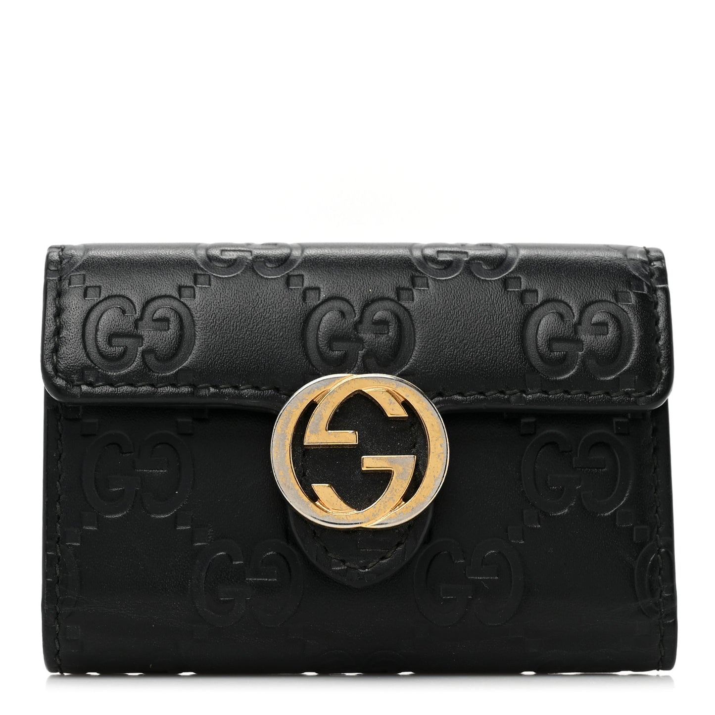 Guccissima Icon Signature 6 Key Holder Case Black