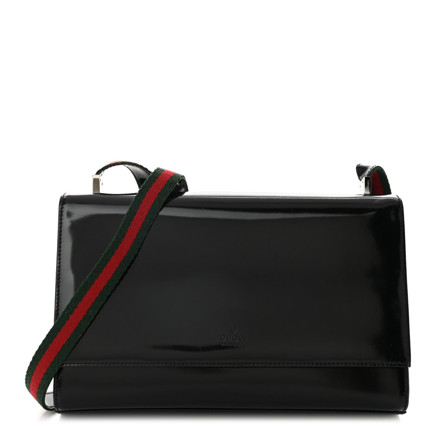 Gucci Patent Web Shoulder Bag Black 1 of 10