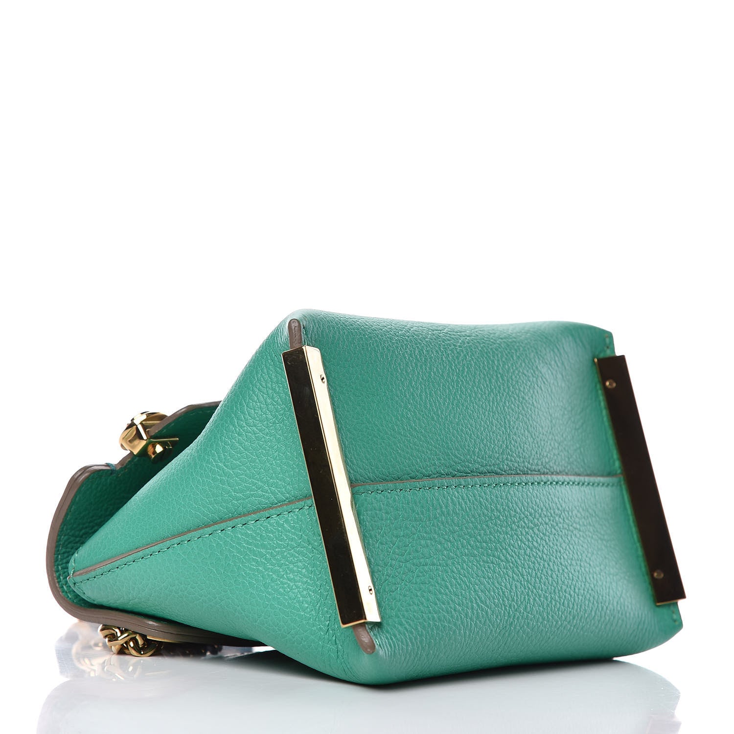 Chloe Calfskin Mini Clare Shoulder Bag Green Turquoise 4 of 14