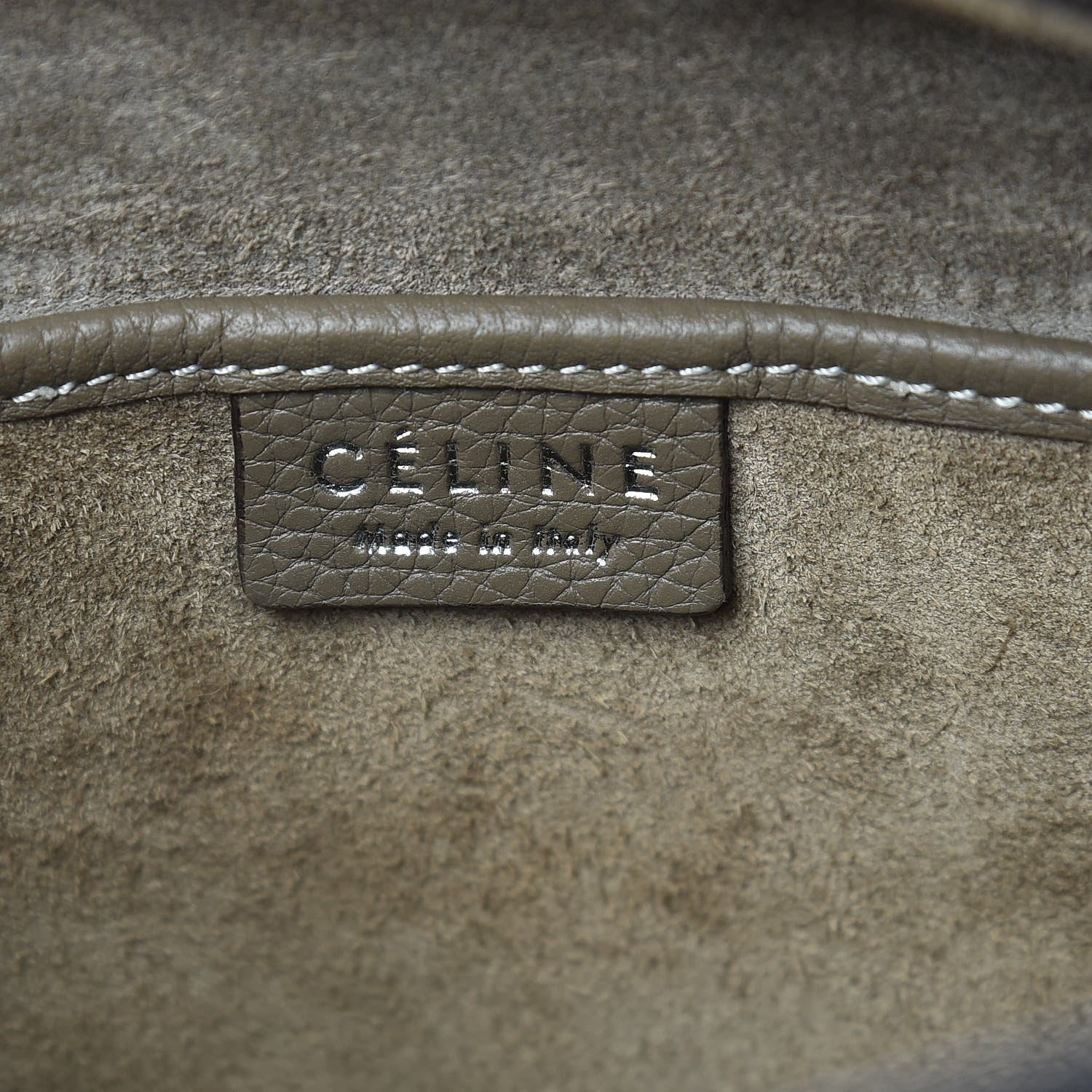 Celine Drummed Calfskin Nano Luggage Souris 7 of 11