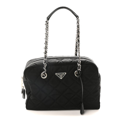 Prada Nylon Tessuto Impuntu Quilted Shoulder Bag Black 1 of 9