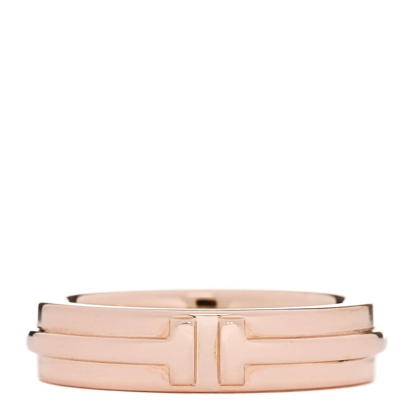 18K Rose Gold T Two Narrow Ring 49 5