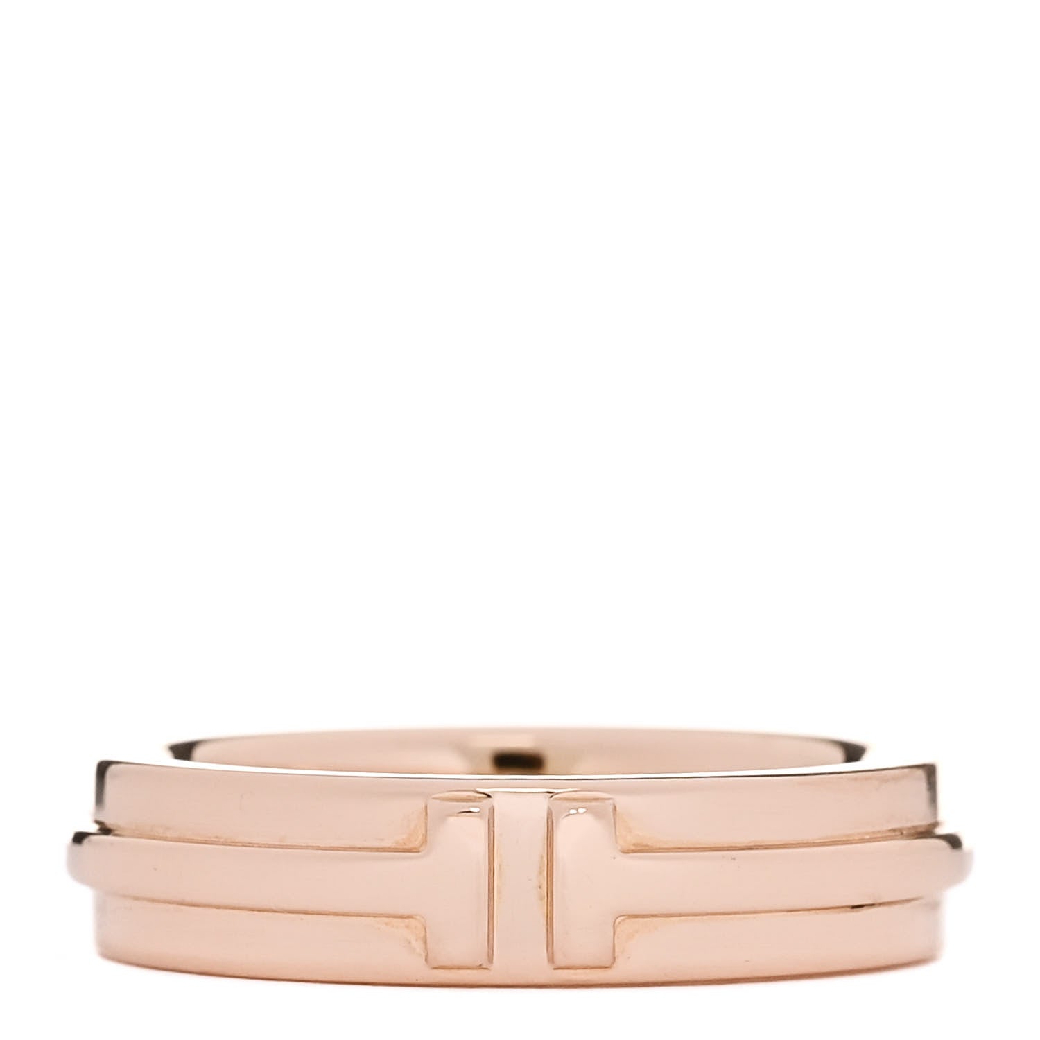 Tiffany 18K Rose Gold T Two Narrow Ring 49 5 1 of 5