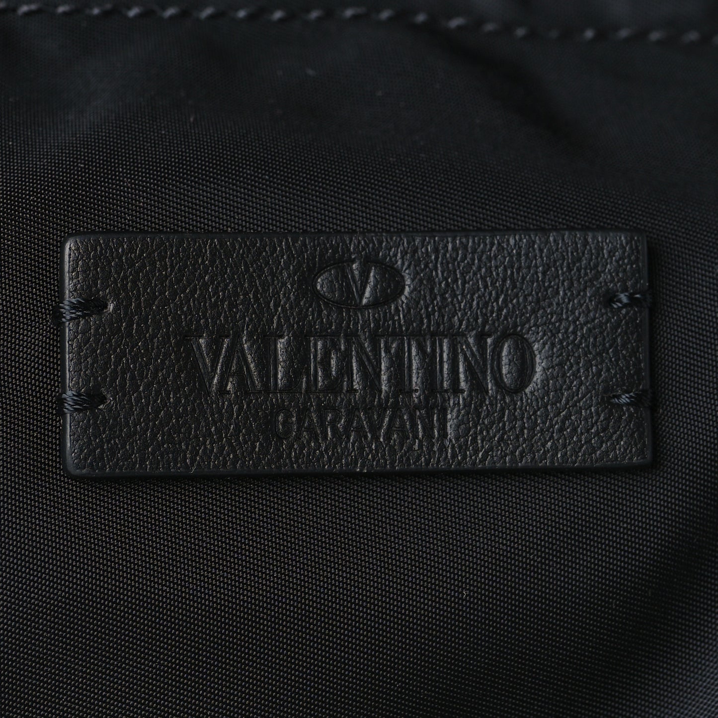 Nylon VLogo Drawstring Backpack Black