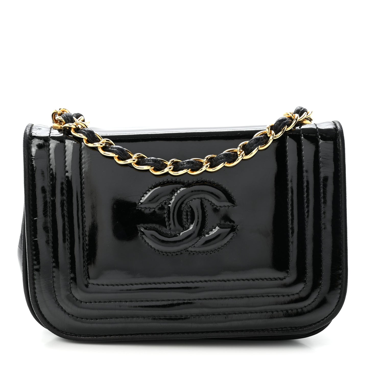 Patent Mini Flap Black