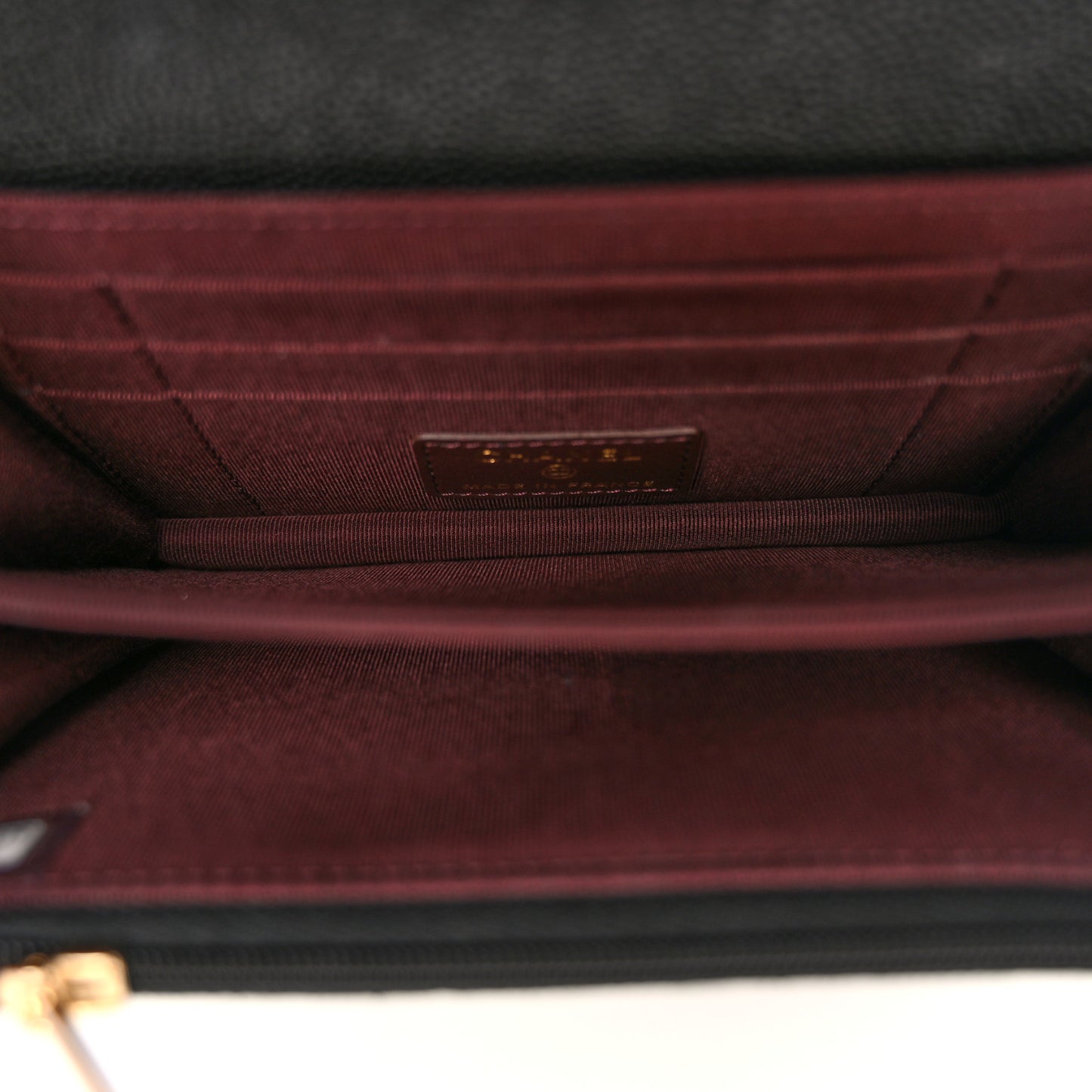 Caviar Quilted Mini Wallet On Chain WOC Black