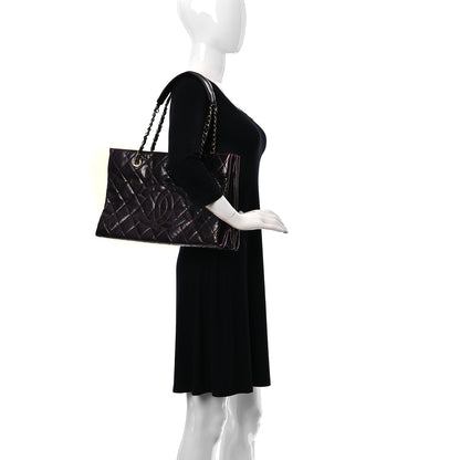 Chanel Patent Quilted Accordion Tote Burgundy 2 of 19