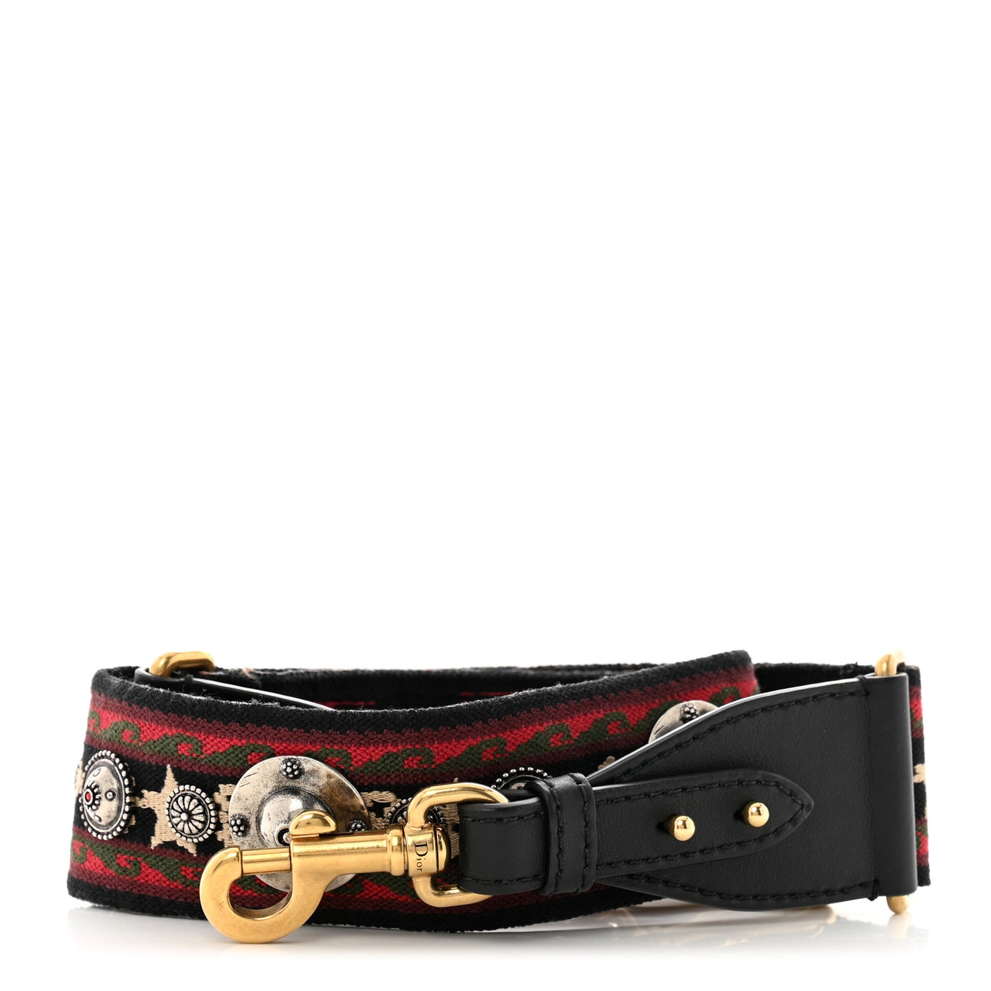 Canvas Embroidered Studded Bohemian Shoulder Strap Red
