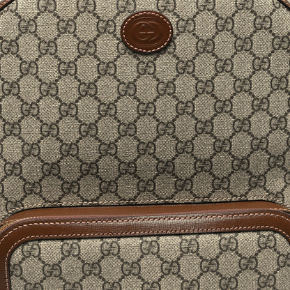 Gucci GG Supreme Monogram Textured Calfskin Retro Interlocking G Backpack Brown Beige 8 of 12