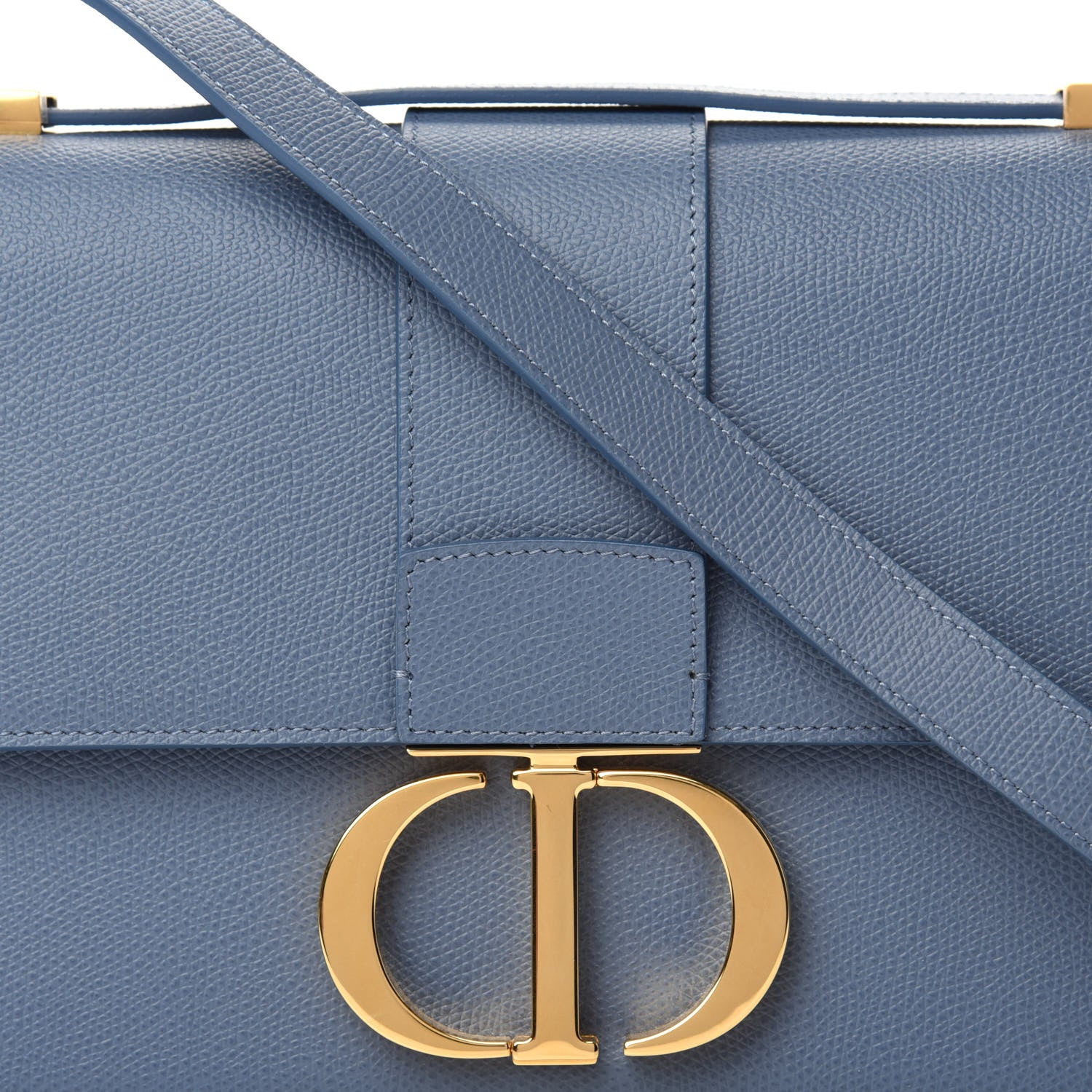 Christian Dior Grained Calfskin 30 Montaigne Flap Bag Blue 10 of 10