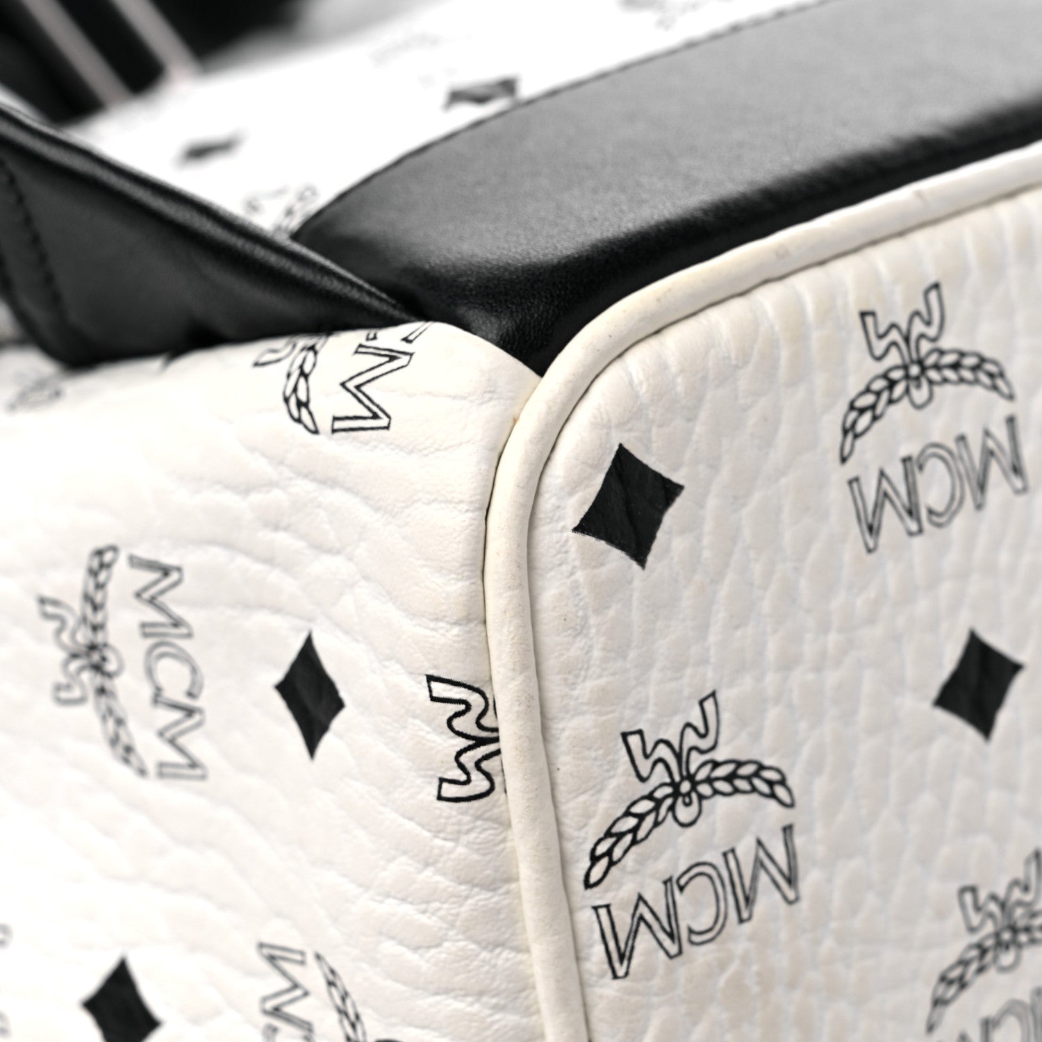 MCM Visetos Medium Side Studs Stark Backpack White 9 of 15