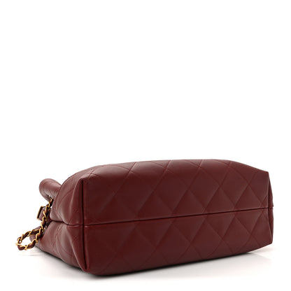 Chanel Calfskin Stitched Shopping Bag Burgundy 4 of 10