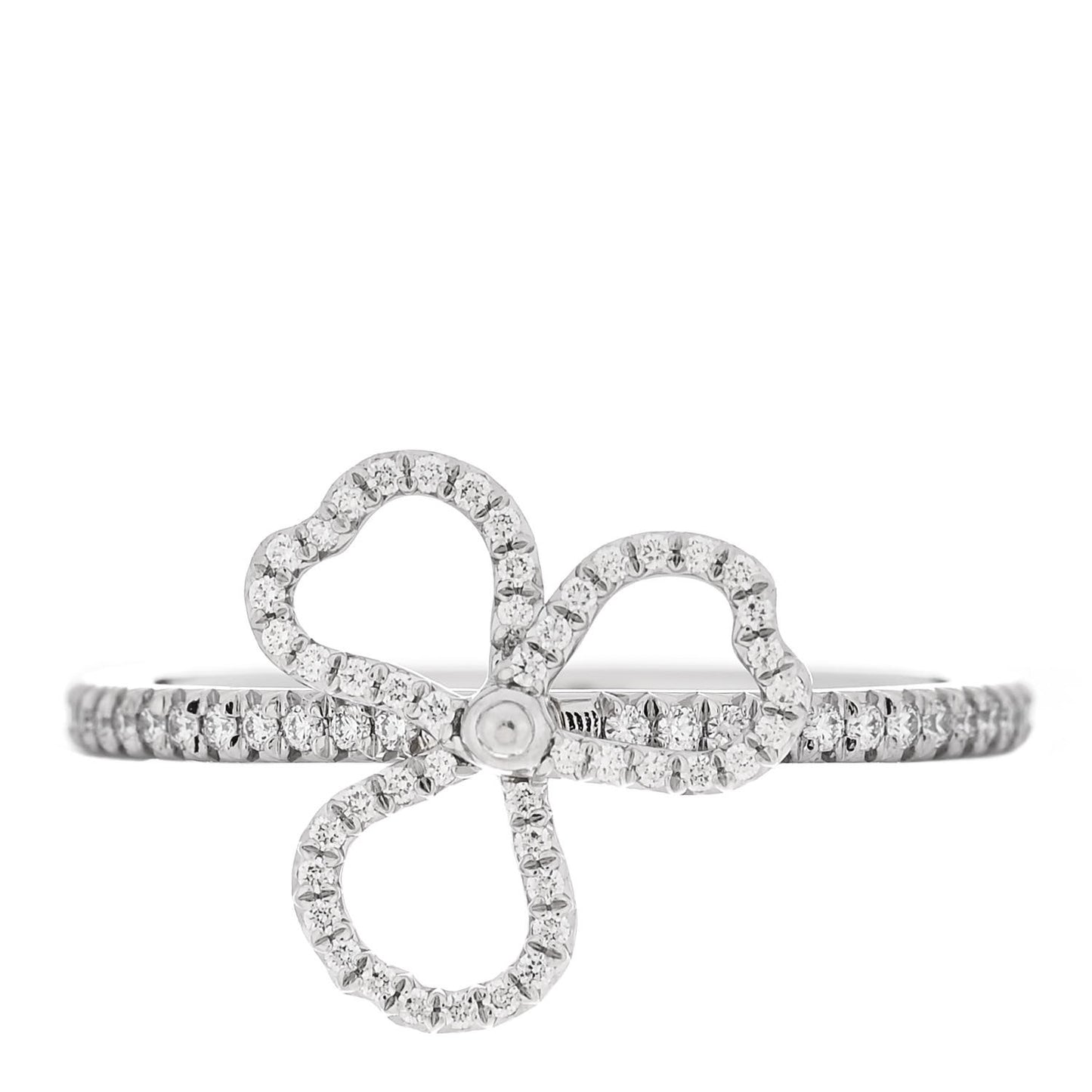 Platinum Diamond Mini Open Paper Flowers Ring 54 7