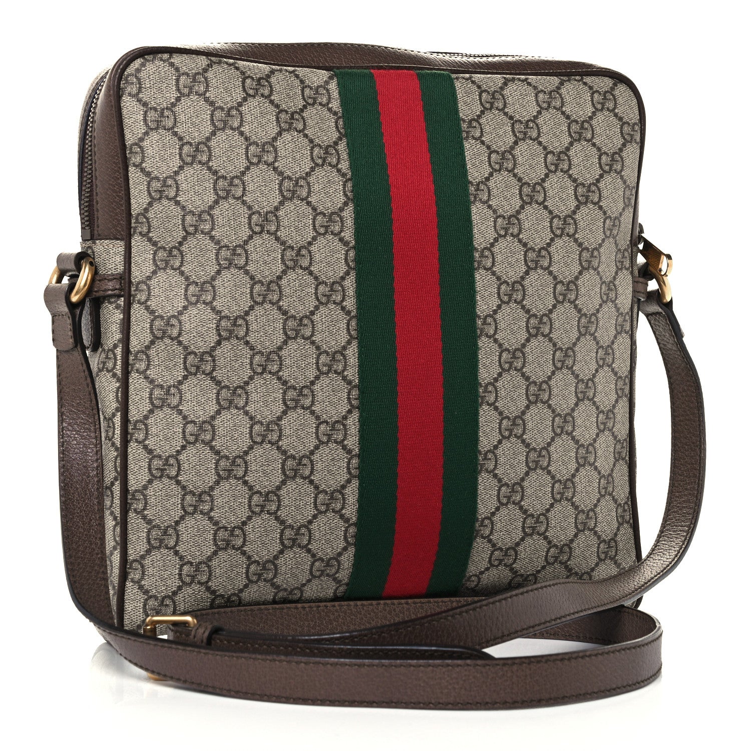Gucci GG Supreme Monogram Web Medium Ophidia Messenger Bag Brown 3 of 11