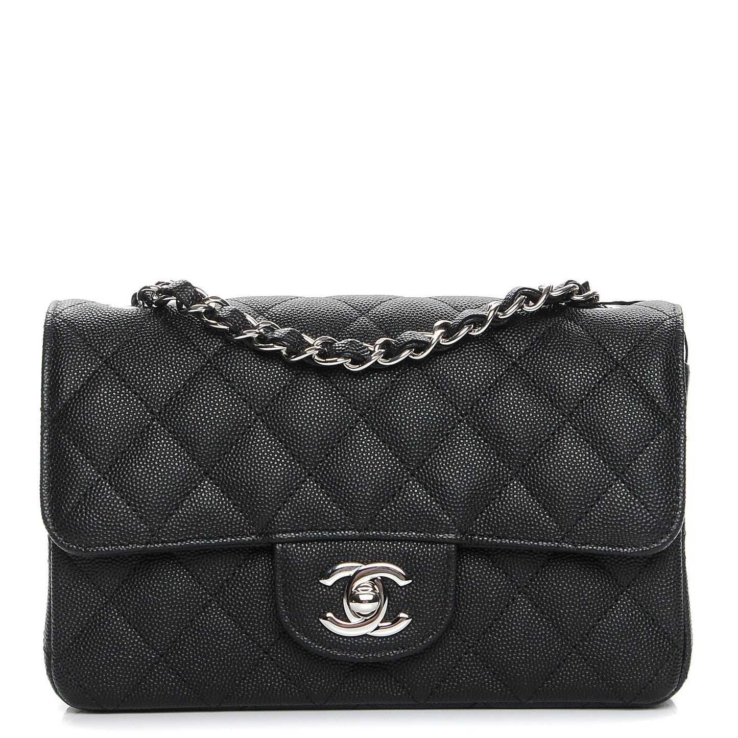 Caviar Quilted Mini Rectangular Flap Black