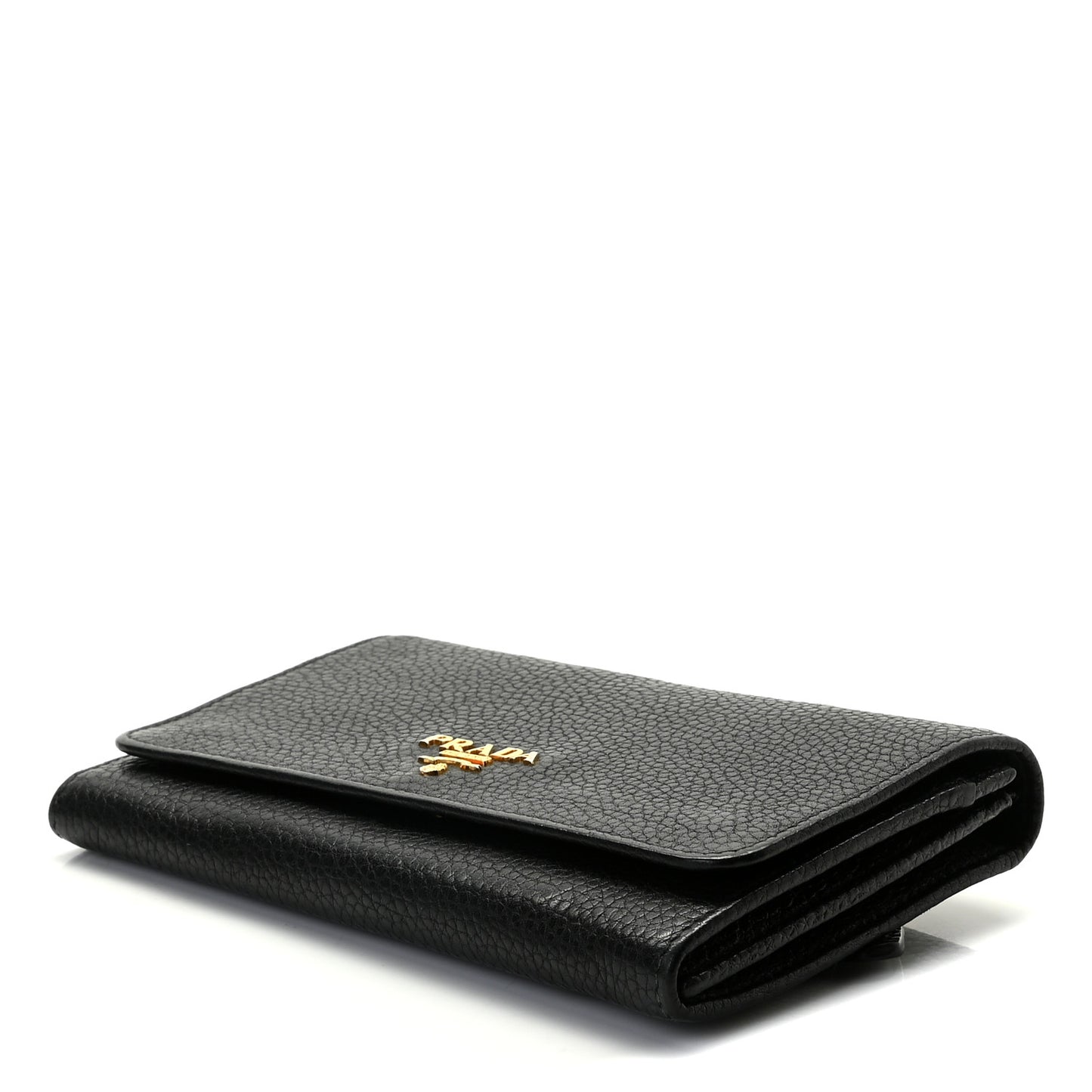 Vitello Grain Wristlet Wallet Black