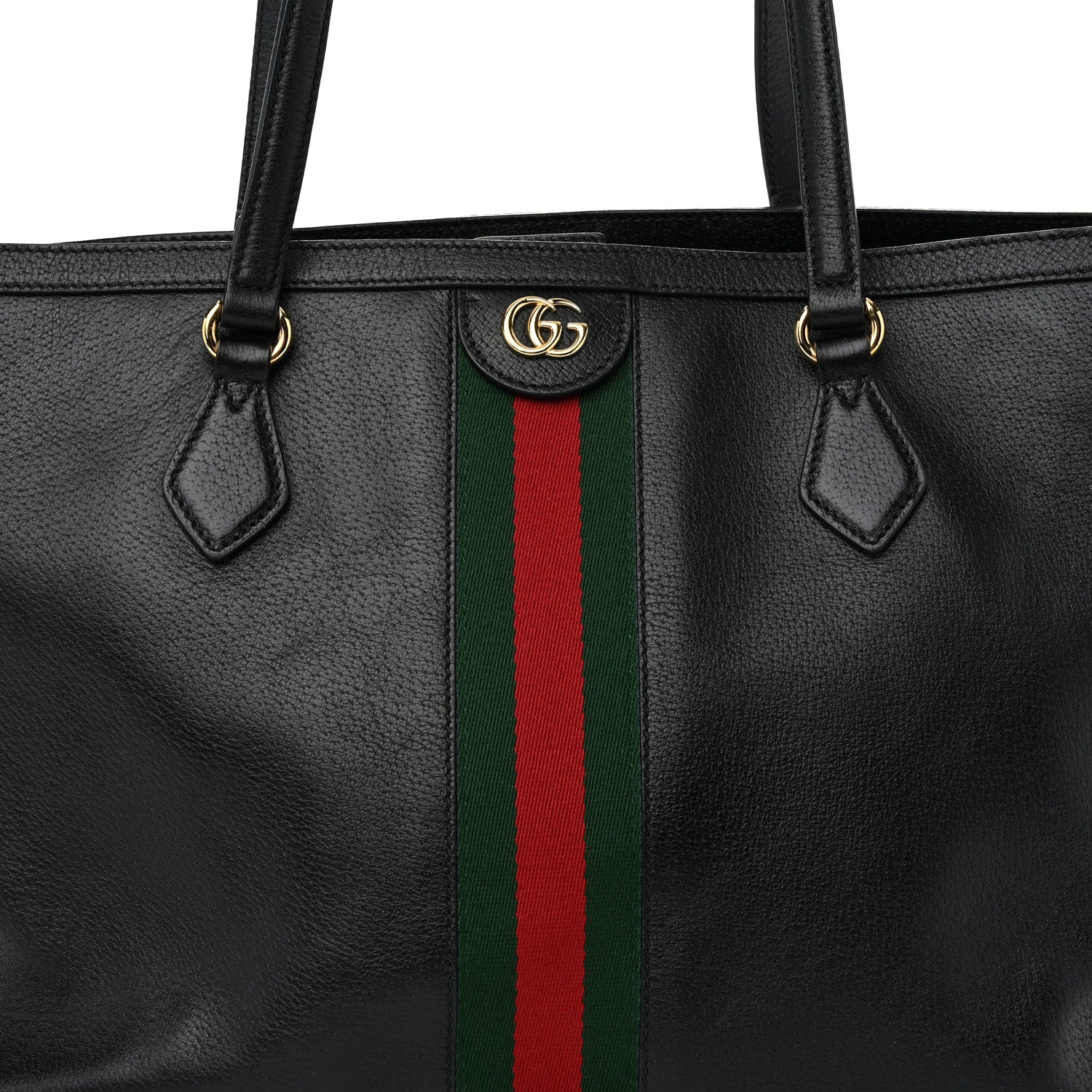 Gucci Textured Calfskin Web Medium Ophidia Shopping Tote Black 8 of 10