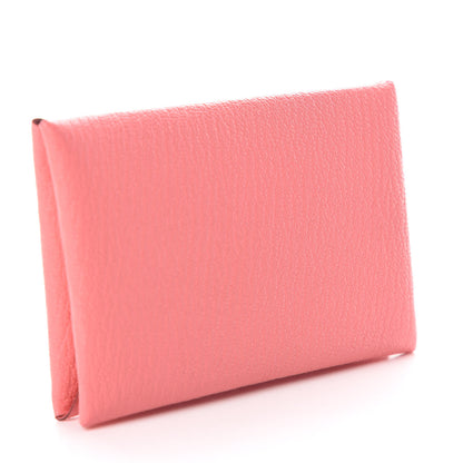 Hermes Chevre Mysore Calvi Card Case Rose Ete 3 of 10