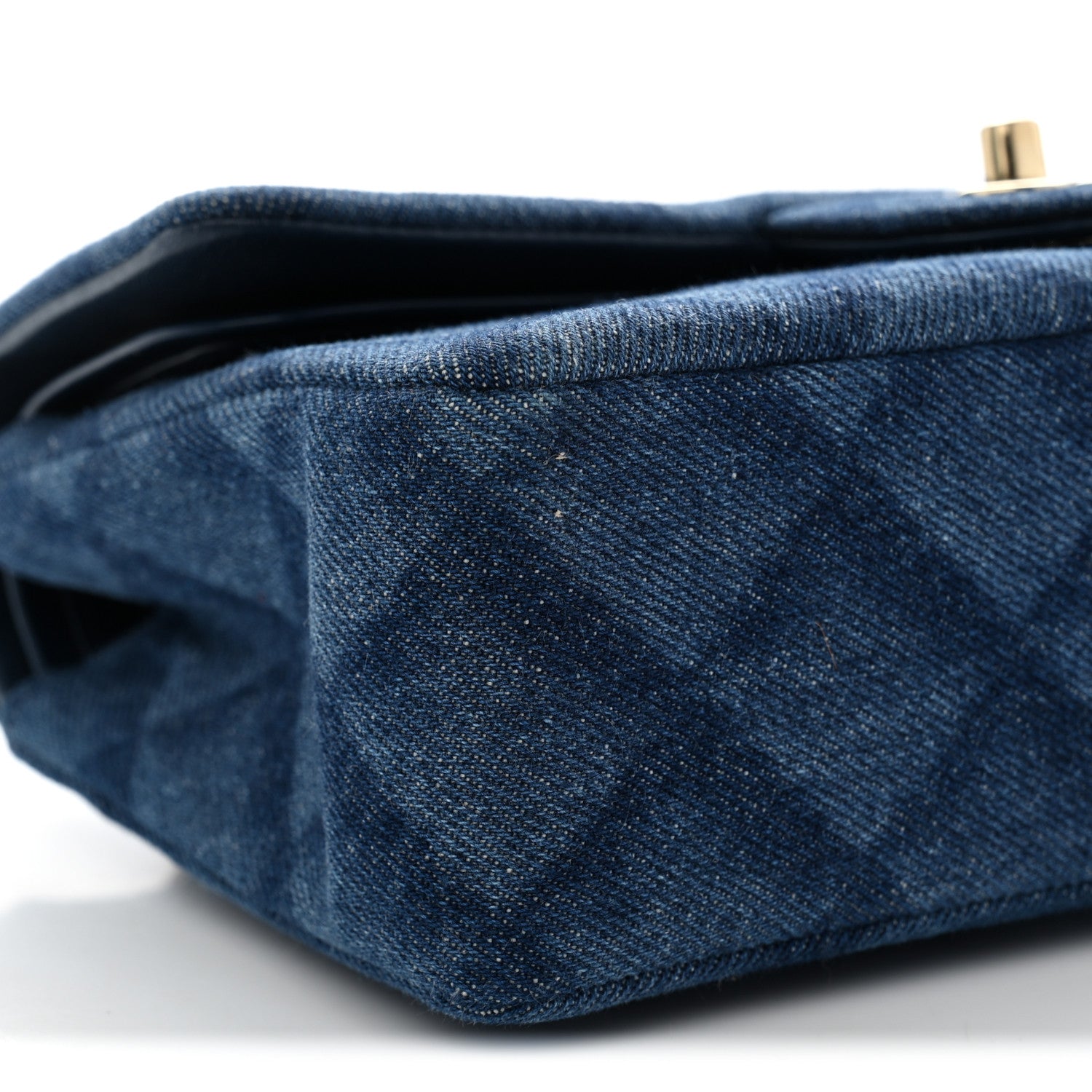 Chanel Printed Denim Quilted Small Double Flap Blue 9 of 10