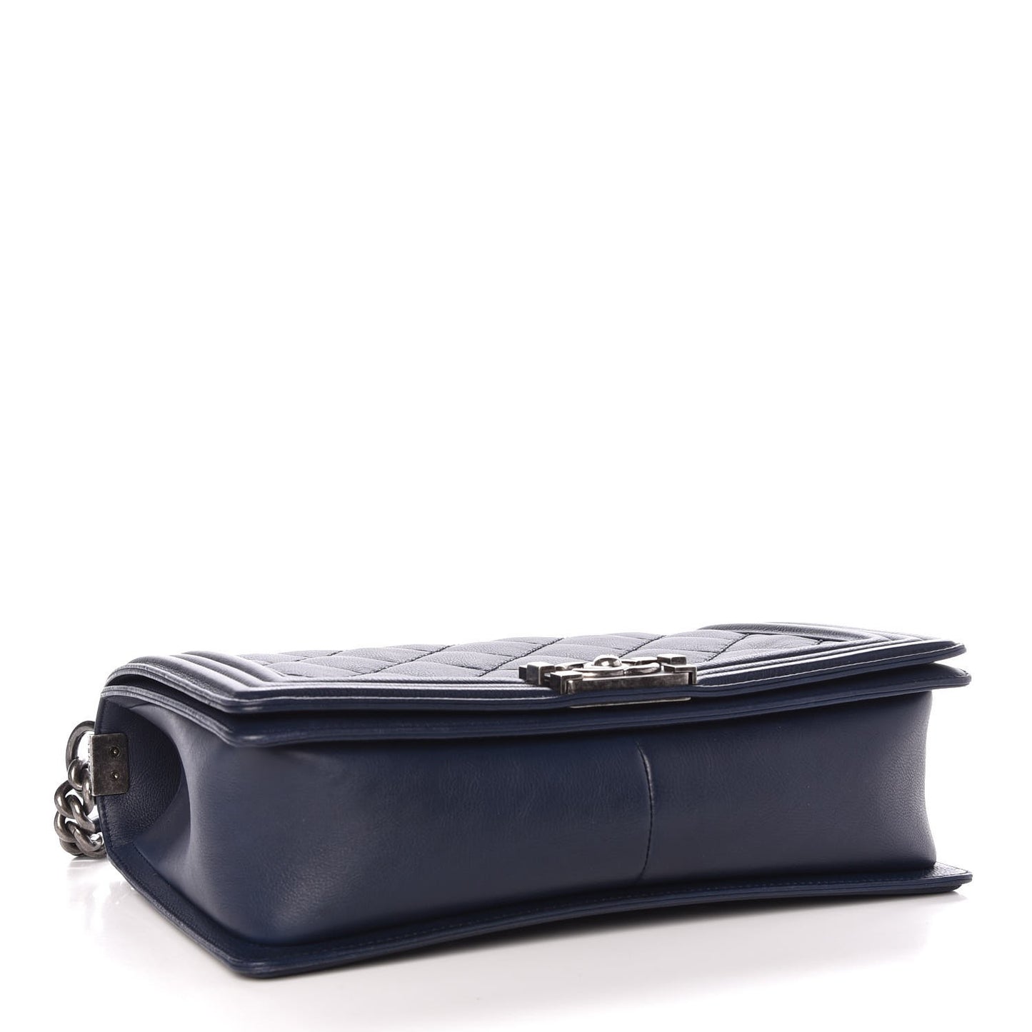 Calfskin Double Stitch New Medium Boy Flap Marine