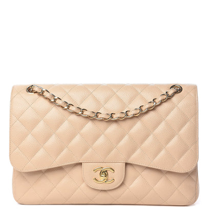 Chanel Caviar Quilted Jumbo Double Flap Beige Clair 1 of 16