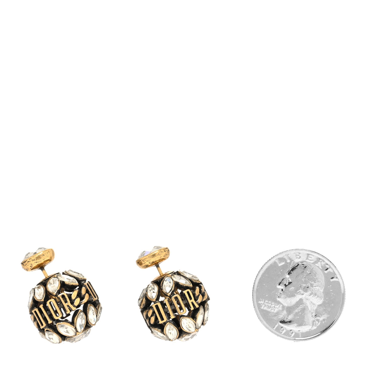 Crystal Dior Tribales Earrings Gold