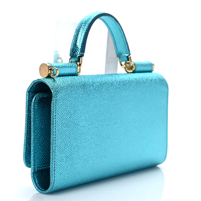 Dolce & Gabbana Metallic Dauphine Mini Von Bag Celeste 2 of 7