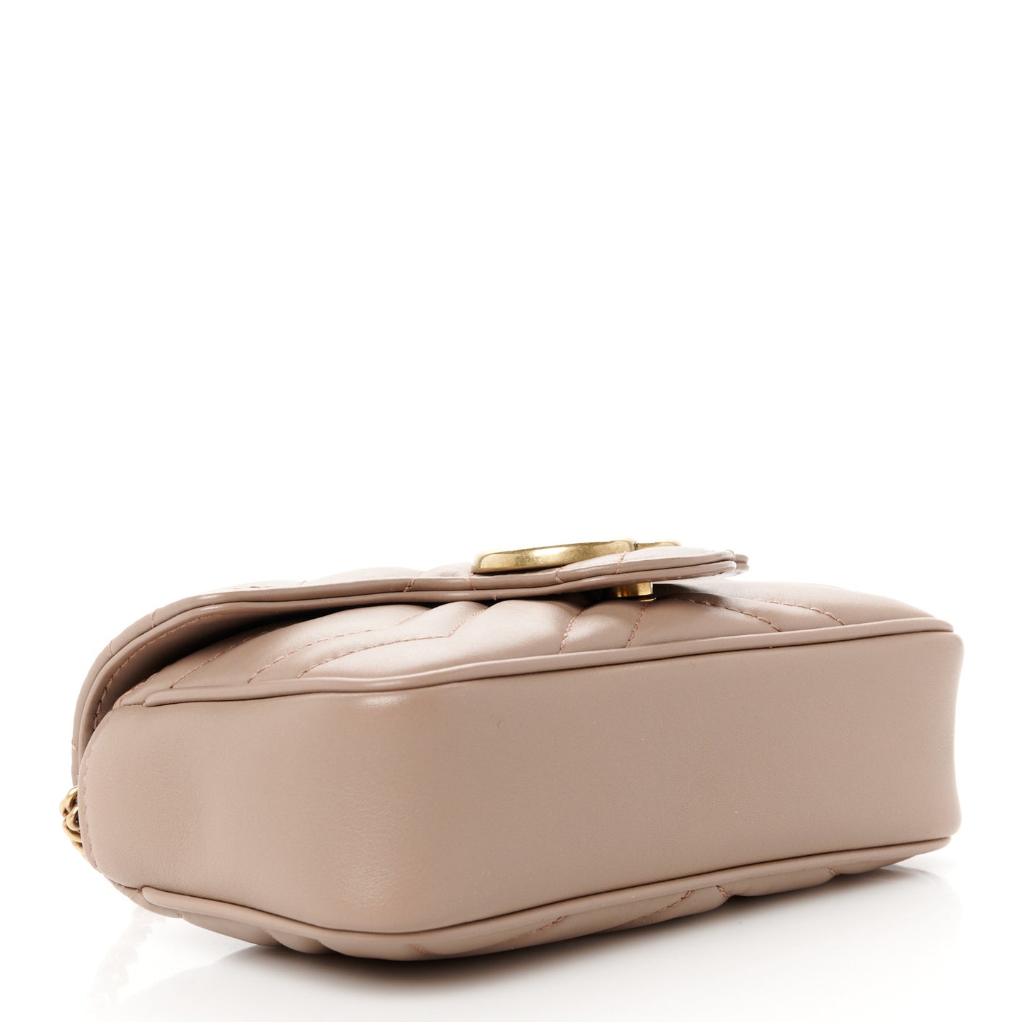 Calfskin Matelasse Super Mini GG Marmont Shoulder Bag Porcelain Rose