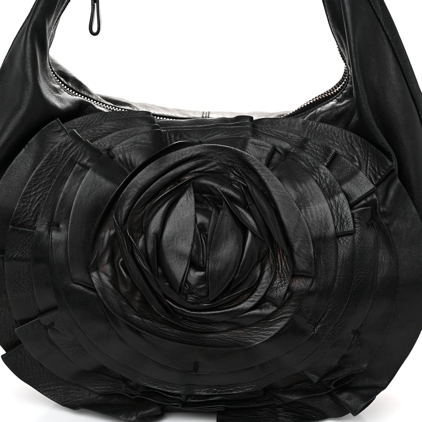 Nappa Rosette Hobo Black