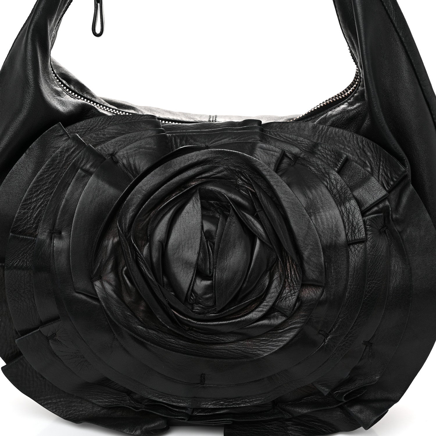 Valentino Garavani Nappa Rosette Hobo Black 8 of 12