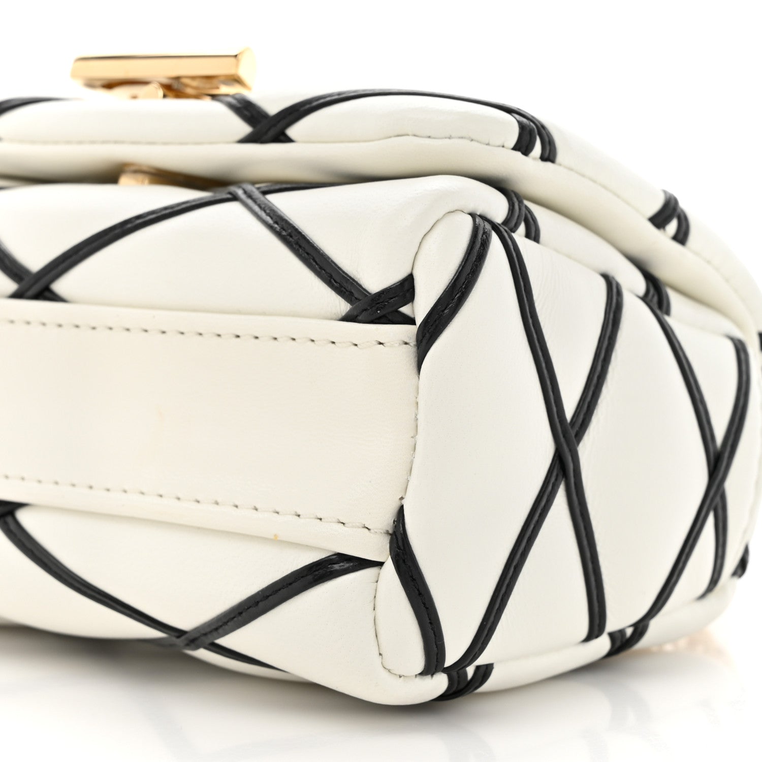 Louis Vuitton Lambskin Malletage Pico GO-14 White Black 8 of 9