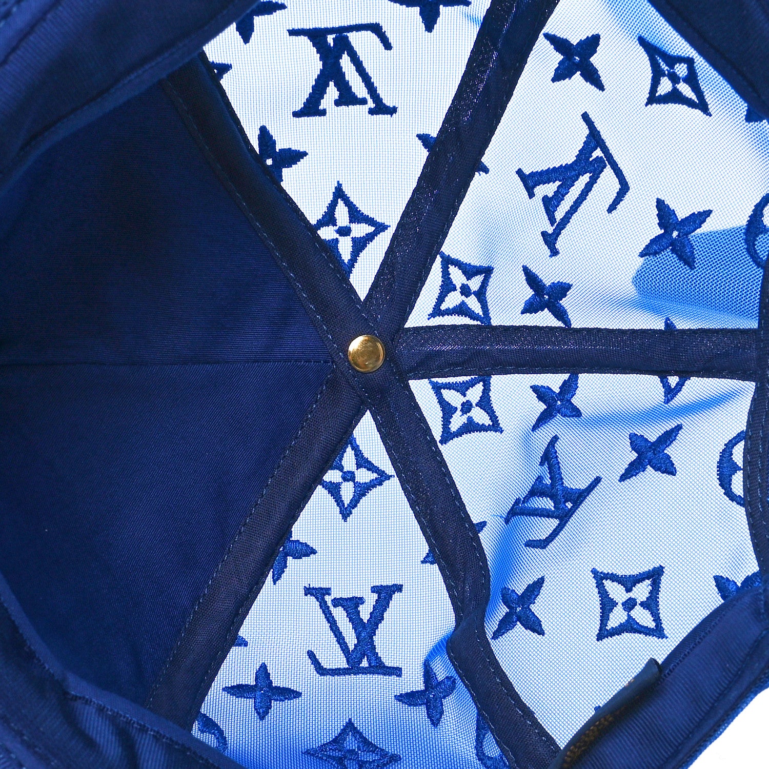 Louis Vuitton Mesh Embroidered Everyday LV Cap 58 Blue 7 of 10
