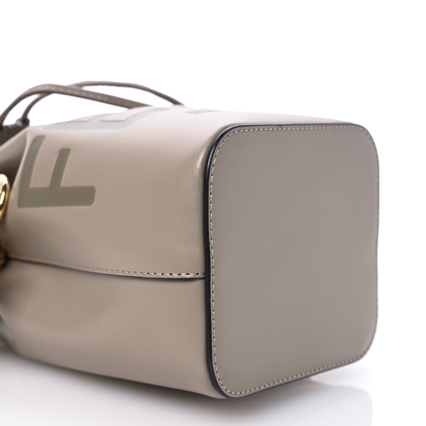 Vitello King F is Fendi Logo Embossed Mini Mon Tresor Bucket Bag Tortora