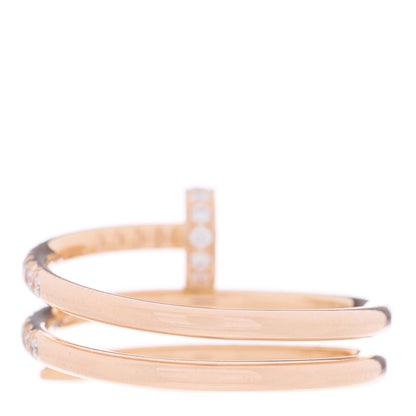 Cartier 18K Pink Gold Diamond Double Juste Un Clou Paved Ring 54 7 3 of 5