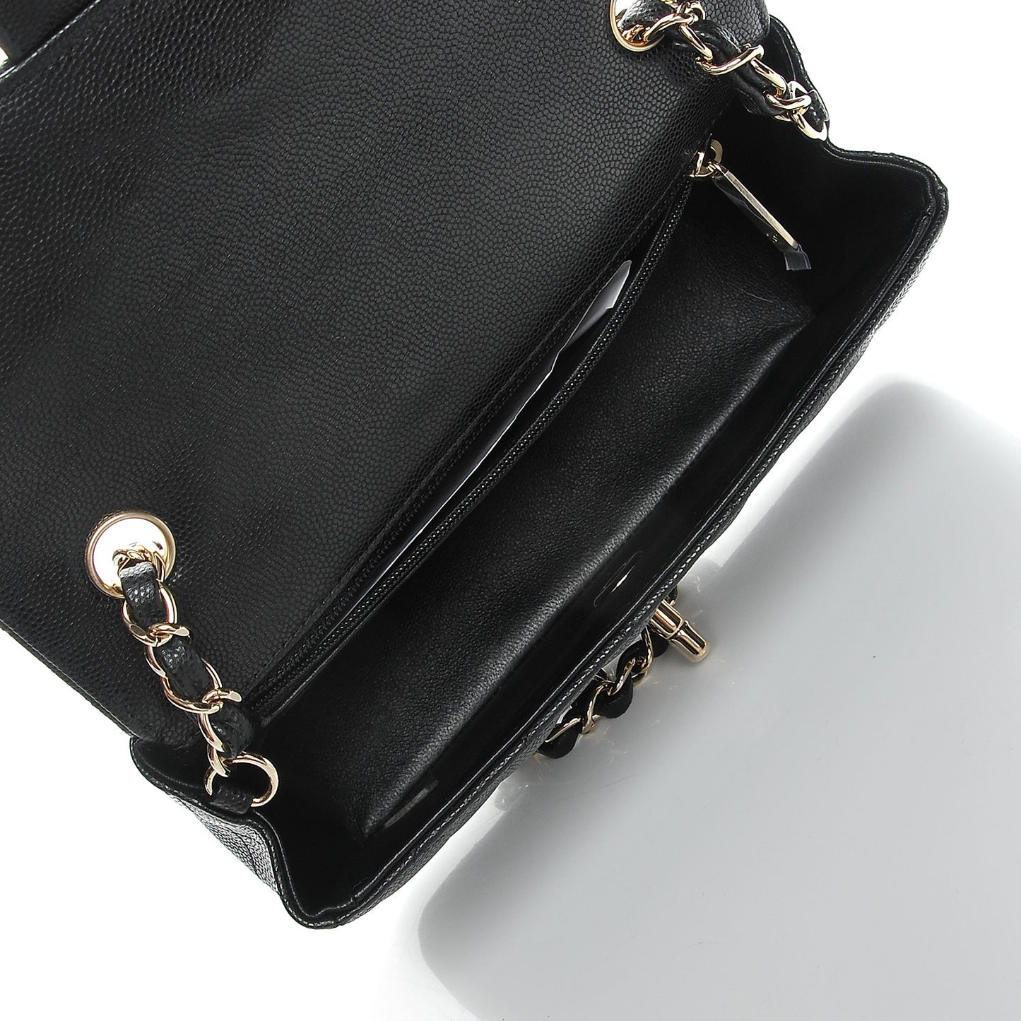 Caviar Quilted Mini Rectangular Flap Black