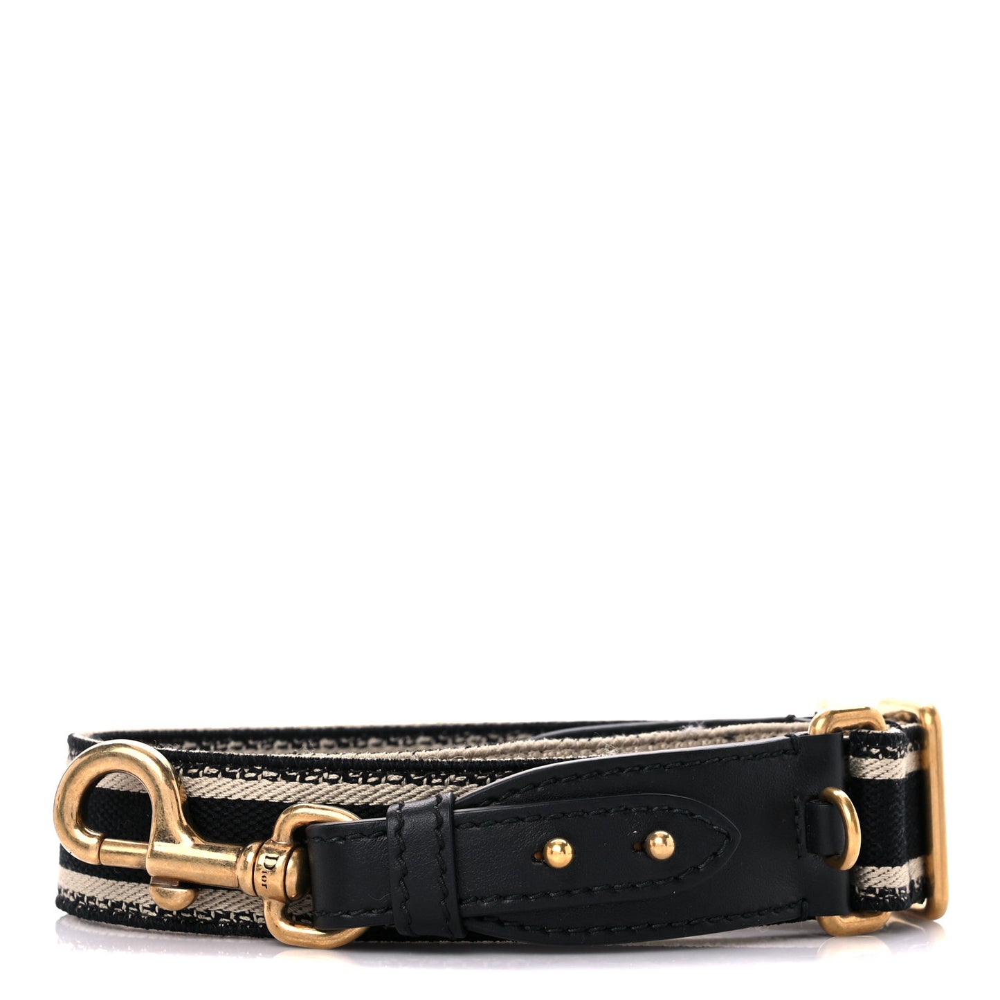 Canvas Embroidered Shoulder Strap Black