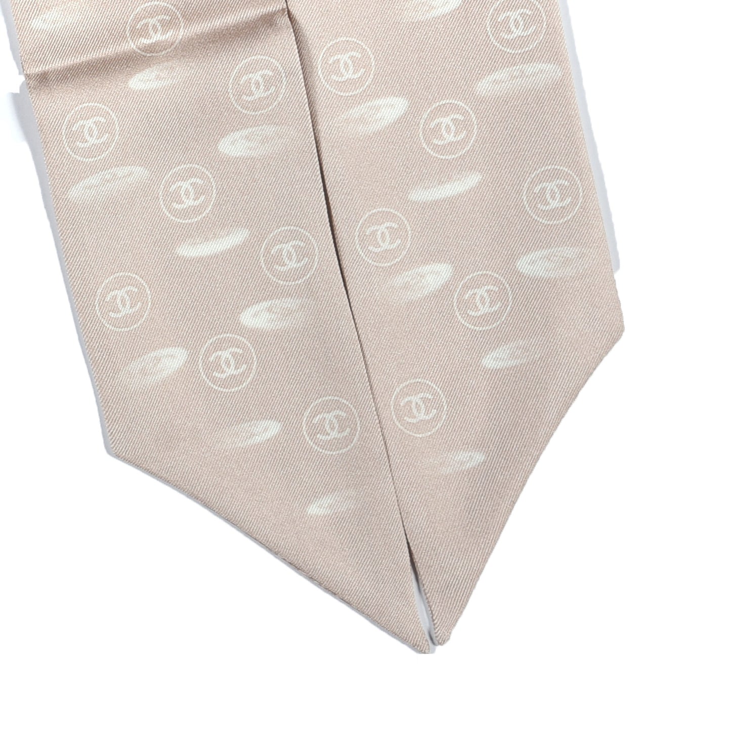 Silk CC Slim Bandeau Scarf Beige