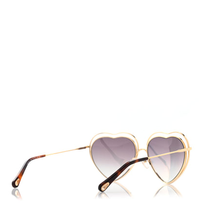 Chloe Metal Poppy Love Heart Sunglasses CE131S Havana Rose 4 of 7