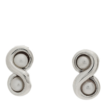 Tiffany Sterling Silver Freshwater Cultured Pearl Infinity Earrings 1 of 4