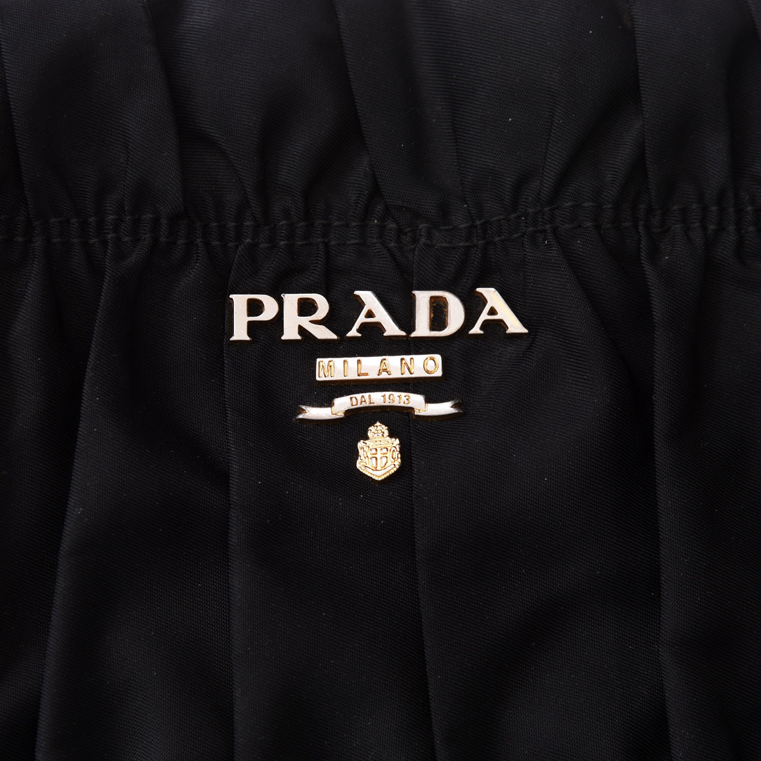 Prada Tessuto Nylon Gaufre Drawstring Tote Black 11 of 12