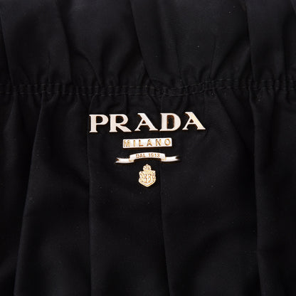 Prada Tessuto Nylon Gaufre Drawstring Tote Black 11 of 12