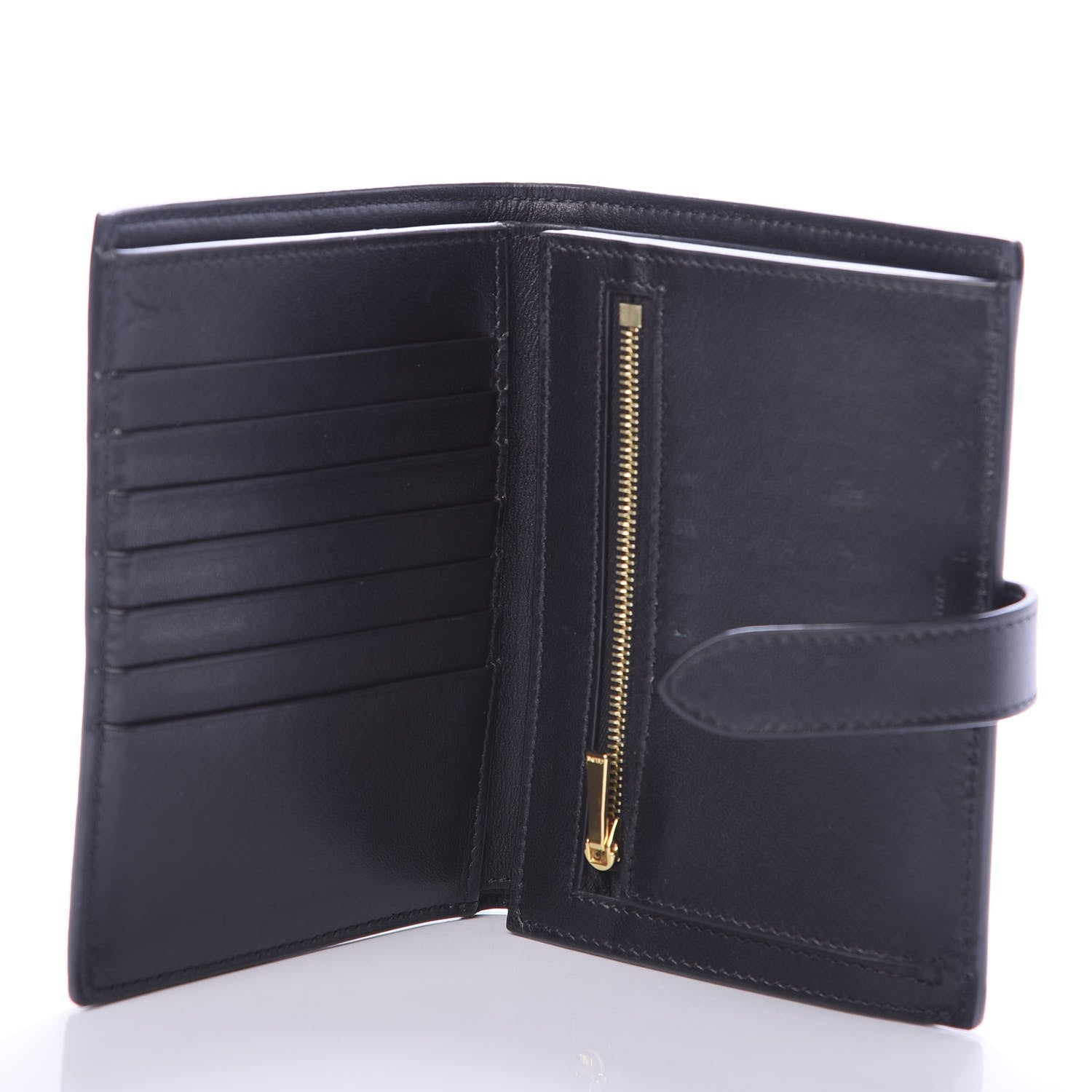 Celine Grained Calfskin Medium Multifunction Strap Wallet Black 5 of 7