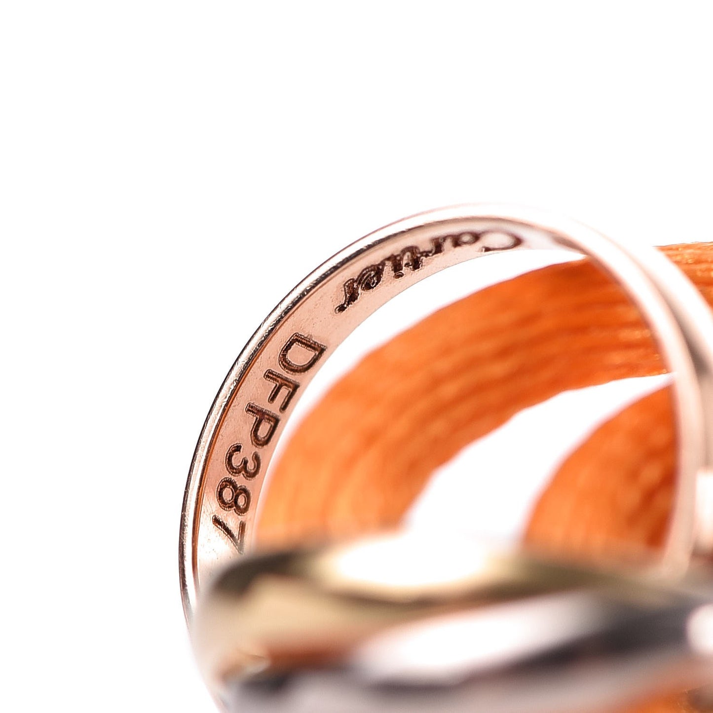18K Pink Yellow White Gold Trinity Adjustable Cord Bracelet Orange