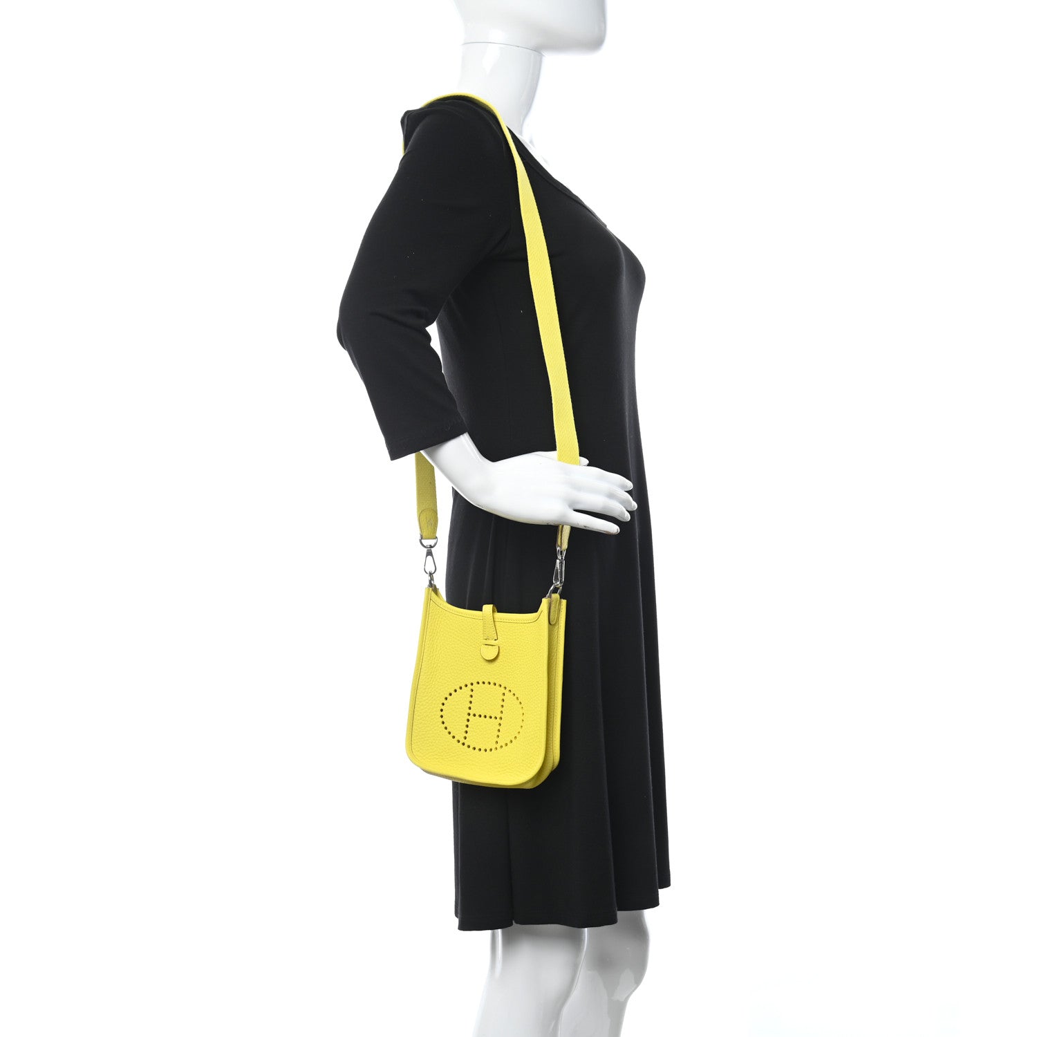 Hermes Taurillon Clemence Evelyne TPM Lime 2 of 12